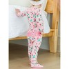 RuffleButts SoftSnooze Baby Girls Ruffle One Piece Footie Pajama - 4 of 4