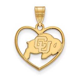 Black Bow Jewelry 14k Yellow Gold Plated Sterling Silver Colorado Buffalos NCAA Pendant - 1 of 3