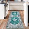 Coolmee Area Rugs Washable,Boho Vintage Bohemian Distressed Oriental Carpet Non Slip, Floral, for Living Room Bedroom Nursery Old Green - 4 of 4