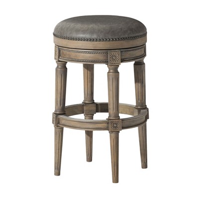 Maven Lane Pullman Backess Kitchen Stool with Vegan Leather Upholstery