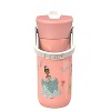 Zak Designs 14oz Princess Stainless Steel Vacuum Harmony Straw Water Bottle Purple - 2 of 4