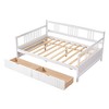 Full Size Daybed With Safety Guardrails, 2 Drawers, Wood Slat Support Platform Bed For Bedroom, Living Room No Box Spring Needed Sofa Day Bed Frame - 4 of 4