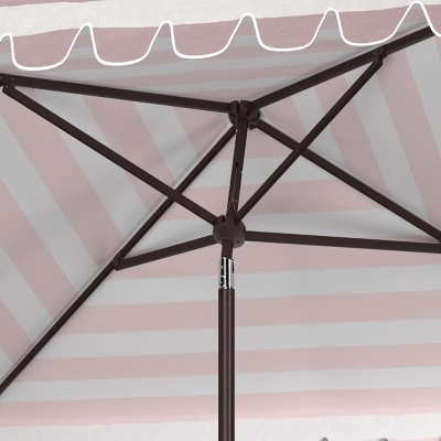 Vienna 7.5 Ft Square Beige and Gray Crank Umbrella with Aluminum Frame