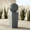 John Timberland Ball and Pillar Modern Bubbler Outdoor Floor Water Fountain with LED Light 34 1/4" for Yard Garden Patio Home Deck Porch House Balcony - 2 of 4