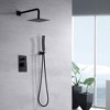 Sumerain Matte Black Pressure Balance Shower Systems with 8 Inches Rain shower and Handheld - image 3 of 4