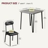 3-Piece Small Square Dining Table Set for 2 - Space Saving Wooden Kitchen Table with Upholstered Chairs - 3 of 4
