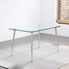 CAVINAS Dining Table Contemporary Rectangle Tempered Glass Dining Table with Metal Legs - 3 of 4