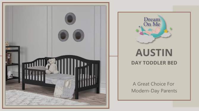 Dream On Me Greenguard Gold & JPMA Certified Austin Toddler Day Bed, White, 2 of 10, play video