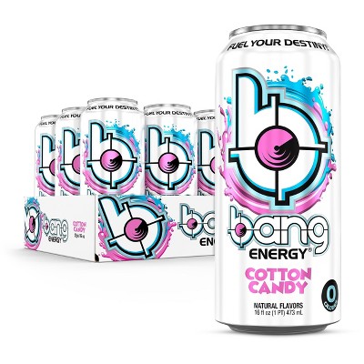 Bang Energy Cotton Candy, Sugar-free Energy Drink, 16-ounce (Pack of 12)