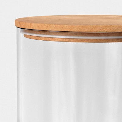 105 oz Canister Wood Top Medium Clear - Threshold