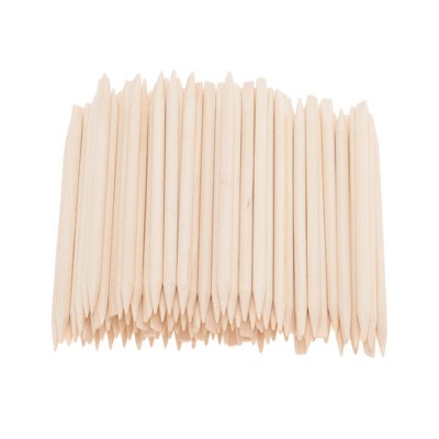 Unique Bargains Manicure Nail Groove Cleaning Stick 3.54"x0.15" Wood Color 100pcs