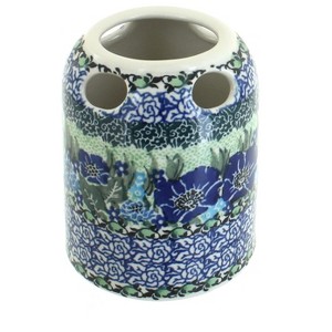 Blue Rose Polish Pottery 575 Ceramika Artystyczna Toothbrush Holder - 1 of 1