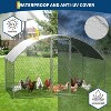 Heavy Duty Galvanized Steel Chicken Coop with Hexagon Mesh & 210D Oxford Cover, Waterproof UV-Protected Outdoor Poultry Cage for Backyard Farm - 3 of 4
