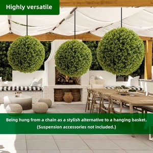 Coucheta Topiary Ball 2 Pcs, Artificial Boxwood Topiary Balls Garden Spheres Decorative Balls for Outdoor Patio Garden and Indoor, Wedding Decoration - 1 of 4