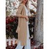 Coolmee Women's Knitted Cardigan Open Front Solid   Sweater Maxi Long Cardigan - 4 of 4