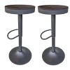 AmeriHome Round Adjustable Height Bar Stools with Wood Seat – Espresso Stain - 2 of 4