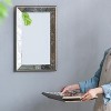 VYNXARIA 20" x 12" Antique Silver Rectangle Mirror with Floral Accents, Mirrored Display Tray, Hanging Wall Mirror - 4 of 4