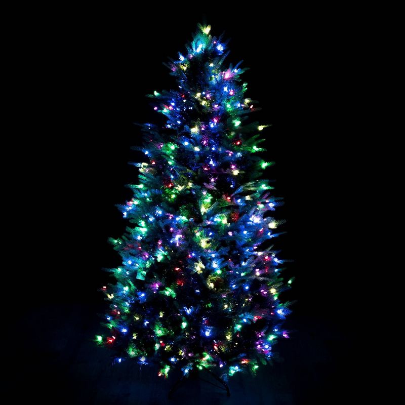 Aurio Pre-Lit LED Deluxe Kensington Fir Artificial Christmas Tree Multicolor Lights, 4 of 10
