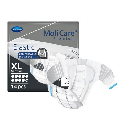MoliCare Premium Incontinence Brief, 10D Heavy Absorbency, Unisex, XL, 14 Count, 4 Packs, 56 Total