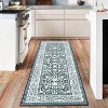 Vintage Washable Rugs for Living Room & Bedroom, Low Pile Soft Non-Slip with Rubber Backing, Home Office Decor - 3 of 4