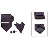 Allegra K Men's Polka Dots Business Wedding Pocket Square Clip Cufflinks Necktie Sets - 4 of 4