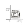 Black Bow Jewelry Triangle Block, Letter F Sterling Silver Bead Charm - 4 of 4