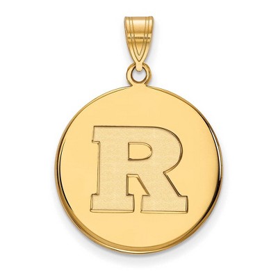 Black Bow Jewelry 14k Yellow Gold Rutgers Scarlet Knights NCAA Large Pendant