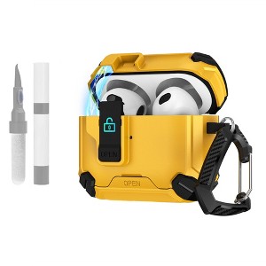 HTUTWOO Airpods pro 3 Case, Shockproof Full Body Cover, Support Wireless Charging with Secure Lock Design, Convenient Bracket - 1 of 4