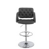 Set of 2 Adjustable Counter Height Barstools with Armrests Dark Gray - CorLiving: Bonded Leather, Swivel, Gas Lift - 2 of 4