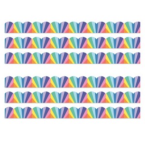 Carson Dellosa Education We Stick Together Rainbow Burst Scalloped Bulletin Board Borders, 39 Feet Per Pack, 6 Packs - 1 of 4