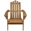 Northlight 36" Natural Stained Classic Folding Wood Adirondack Chair - 2 of 4