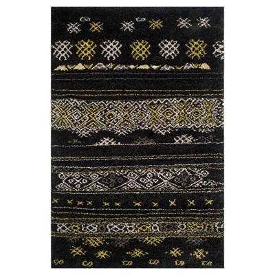 5'1"x7'6" Ralph Rug Black/Green - Safavieh