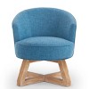 360° Swivel Living Room Chair,Linen Fabric Accent Chair with Solid Wood Base,Ideal for Bedroom or Office-Maison Boucle - 3 of 4