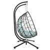 GlasFlength Patio Seating Sets Steel, Garden,Balcony and Outdoor Hanging Egg Chair With Iron Frame, Black, 58.2"*37"*74.8" - 2 of 4