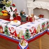 Christmas Tablecloth Farmhouse Xmas Santa Claus Table Covers for Kitchen Dining Room Banquet Party - 4 of 4