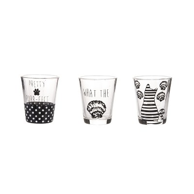 Beachcombers 2.4" GLASS SHOT GLASSES Set of 3
