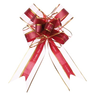 Unique Bargains Love You Pattern Gift Wrapping Large Pull Bows for Wedding 10 Pcs
