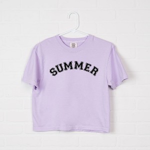 Simply Sage Market Women's Summer Block Short Sleeve Relaxed Fit Cropped Tee - 1 of 3