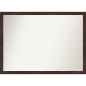 41"x30" Non-Beveled Fresco Dark Walnut Wood Wall Mirror - Amanti Art: Modern Rectangular, Wall-Mounted - 1 of 4