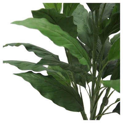 38" Green Artificial Spathiphyllum Floor Plant with 40 Leaves