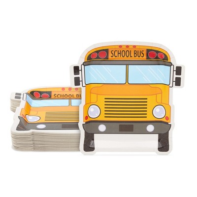 Blue Panda 48 Pack School Bus Paper Plates for Back to School Party Supplies (10 x 9 In)
