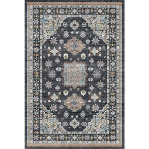 Area Rugs Washable Non-Slip Floral Vintage Print Pattern Carpet for Living Room - 1 of 1