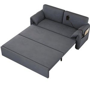 NicBex Modern Pull Out Sofa Bed Velvet Convertible Sleeper Sofa with Storage Pockets and Swivel Phone Stand for Living Room - 1 of 4