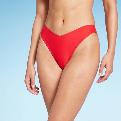 Women's Ultra High Leg Extra Cheeky Scoop Back One Piece Swimsuit - Wild  Fable™ Red Xl : Target