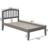 AFI Furnishings Richmond Twin Extra Long Platform Bed with Open Footboard and Turbo Charger in Grey - 3 of 4