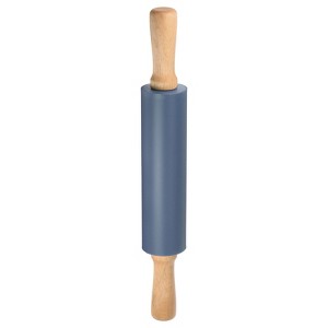 Unique Bargains Silicone Smooth Wooden Handle Non-Stick Kitchen Rolling Pin - 1 of 4