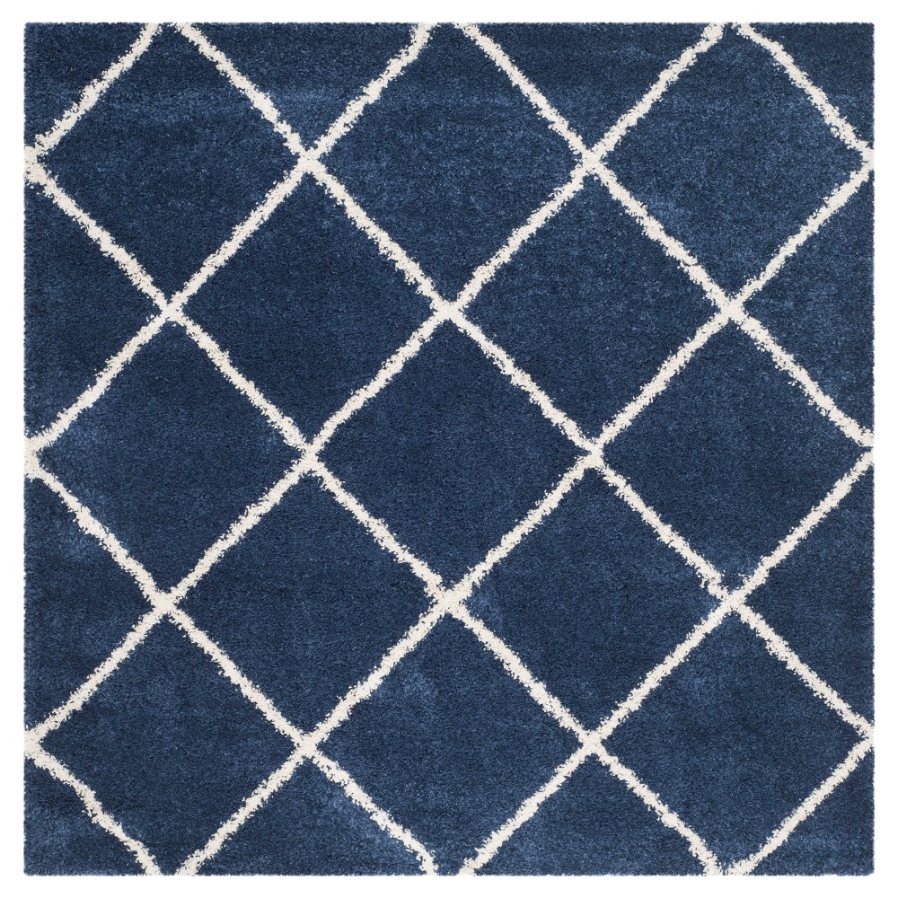 7'x7' Square Corbin Hudson Shag Rug Navy/Ivory Square - Safavieh