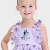 Toddler Girls' Audrey Camille Bluey Flower Embroidery Tulle Dress - Purple - 2 of 4