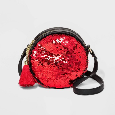 black sequin crossbody bag