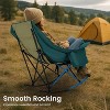 Docred Folding Rocking Camping Chair, Portable Outdoor Rocker with Cooler Bag, 400lbs Capacity, 600D Oxford Fabric, Padded Rocker Chair - 3 of 4